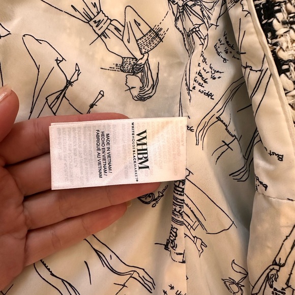 WHBM® Tweed Houndstooth Buttoned Studio Blazer Size S/XS - Picture 8 of 14